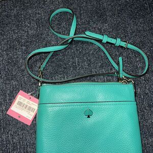 Kate Spade Small Leather Crossbody Zip Purse Fiji Green Turquoise 392